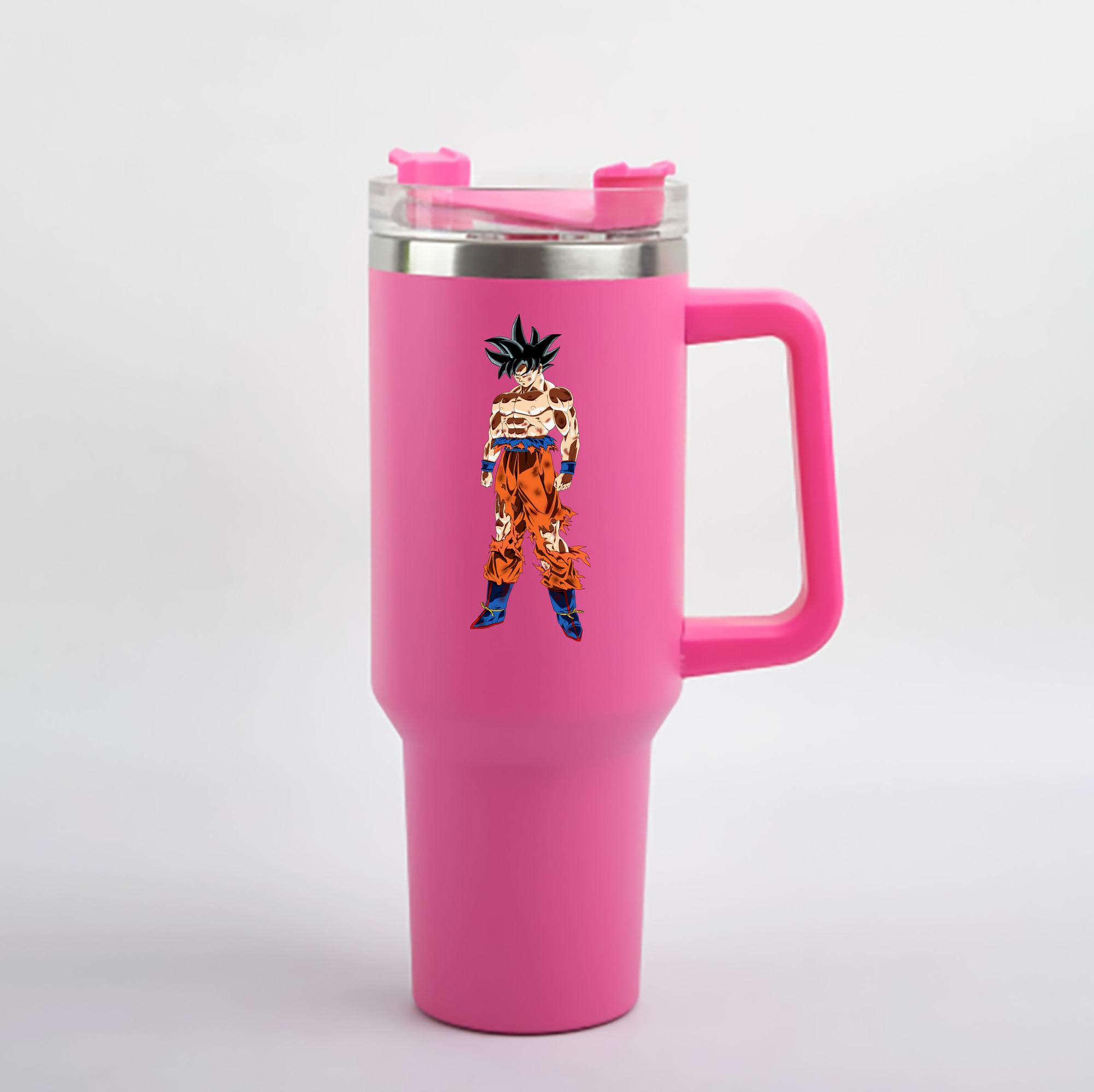 （画像用） ドラゴンボール 孫悟空（そん ごくう）Son Goku カカロット DRAGON BALL Kakarotto 1200mL車用タンブラー - クリスタルステッカー（プラスチックストロー付き）